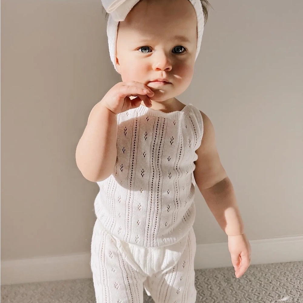 POINTELLE ROMPER - WHITE - Picture 5 of 7
